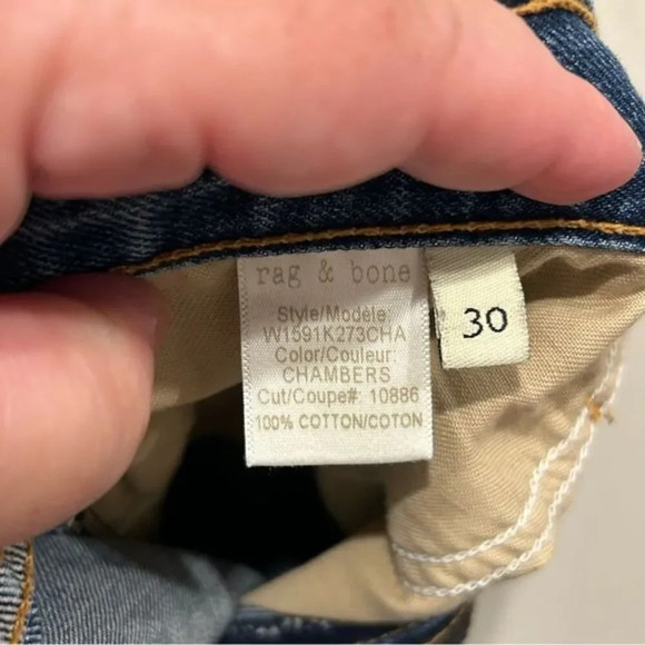 Rag & Bone Dre Slim Boyfriend Low Rise in Chambers Women’s size 30 - Picture 8 of 10